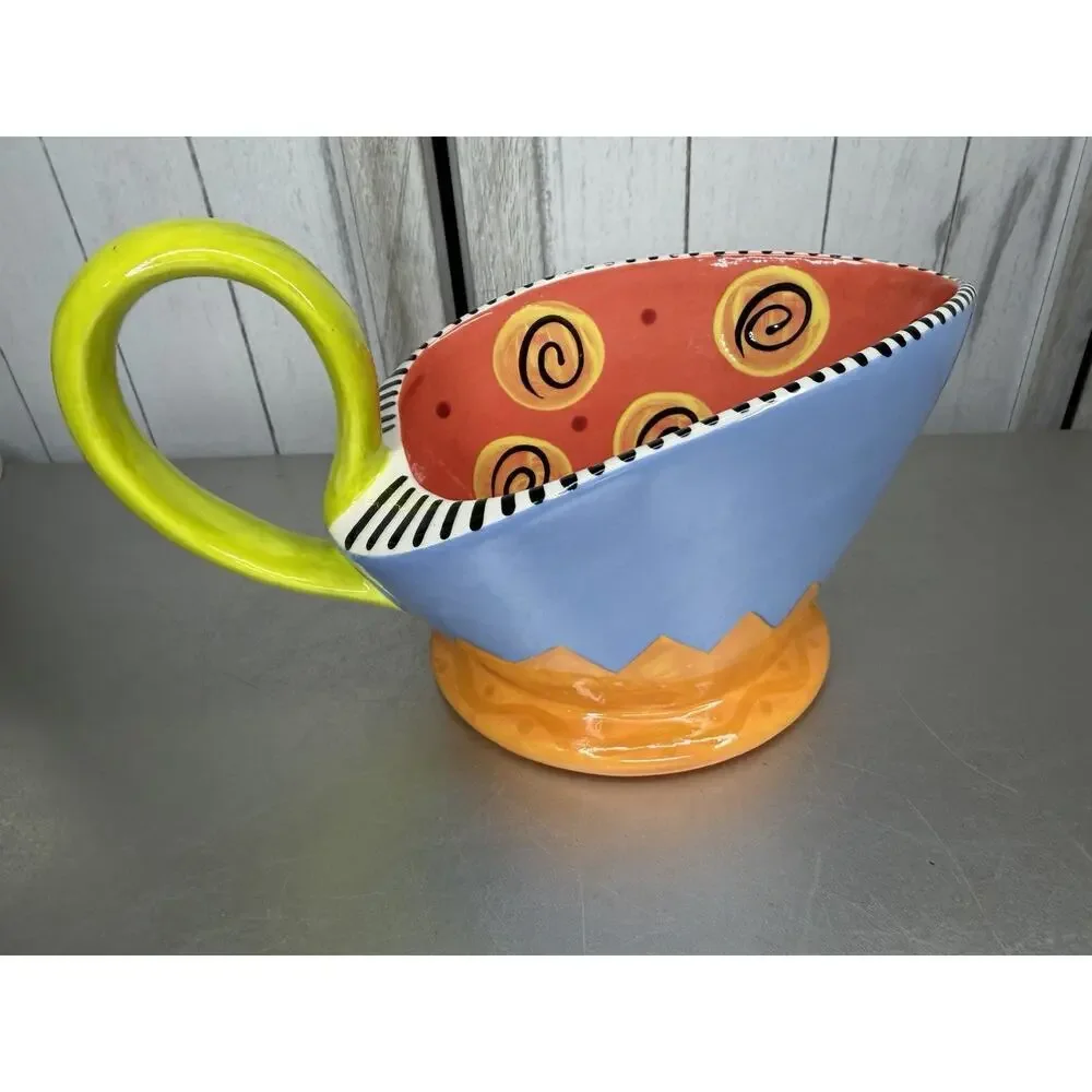 Alexis Ink Whimsical Handpainted Ceramic Colorful Multi Use Mini Pitcher